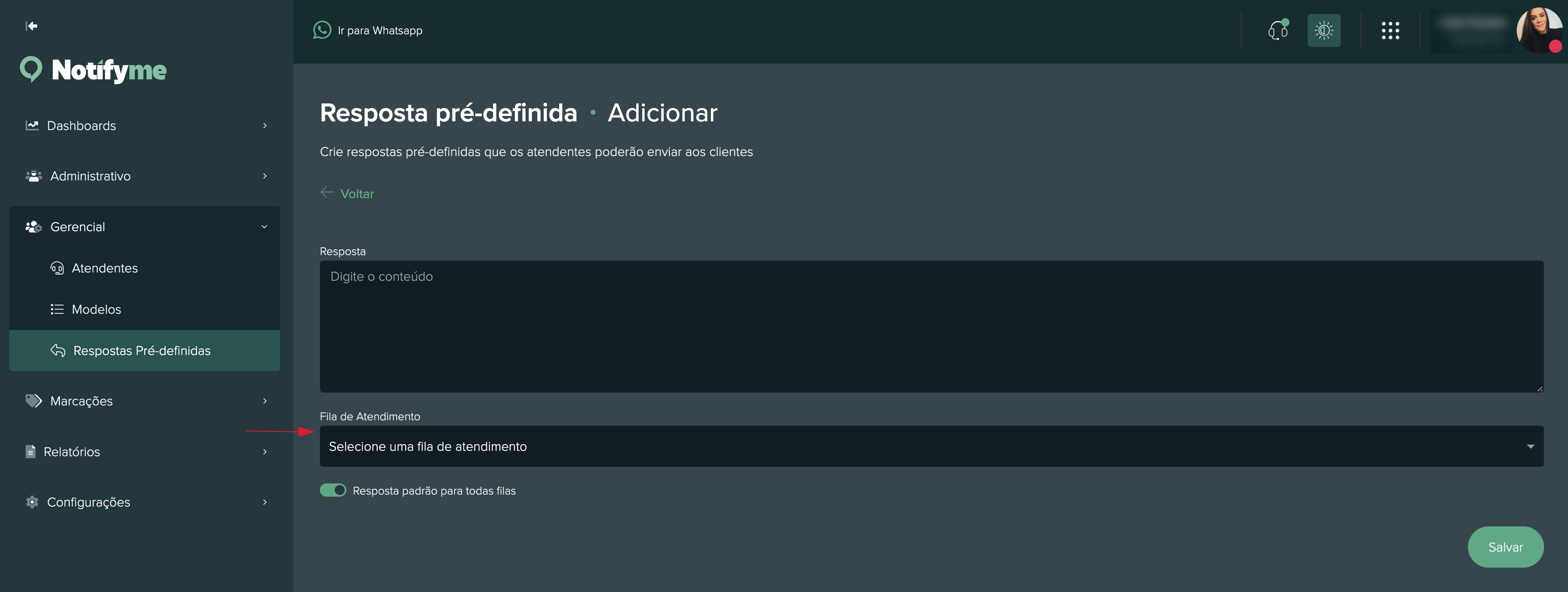 Respostas Pré-Definida
