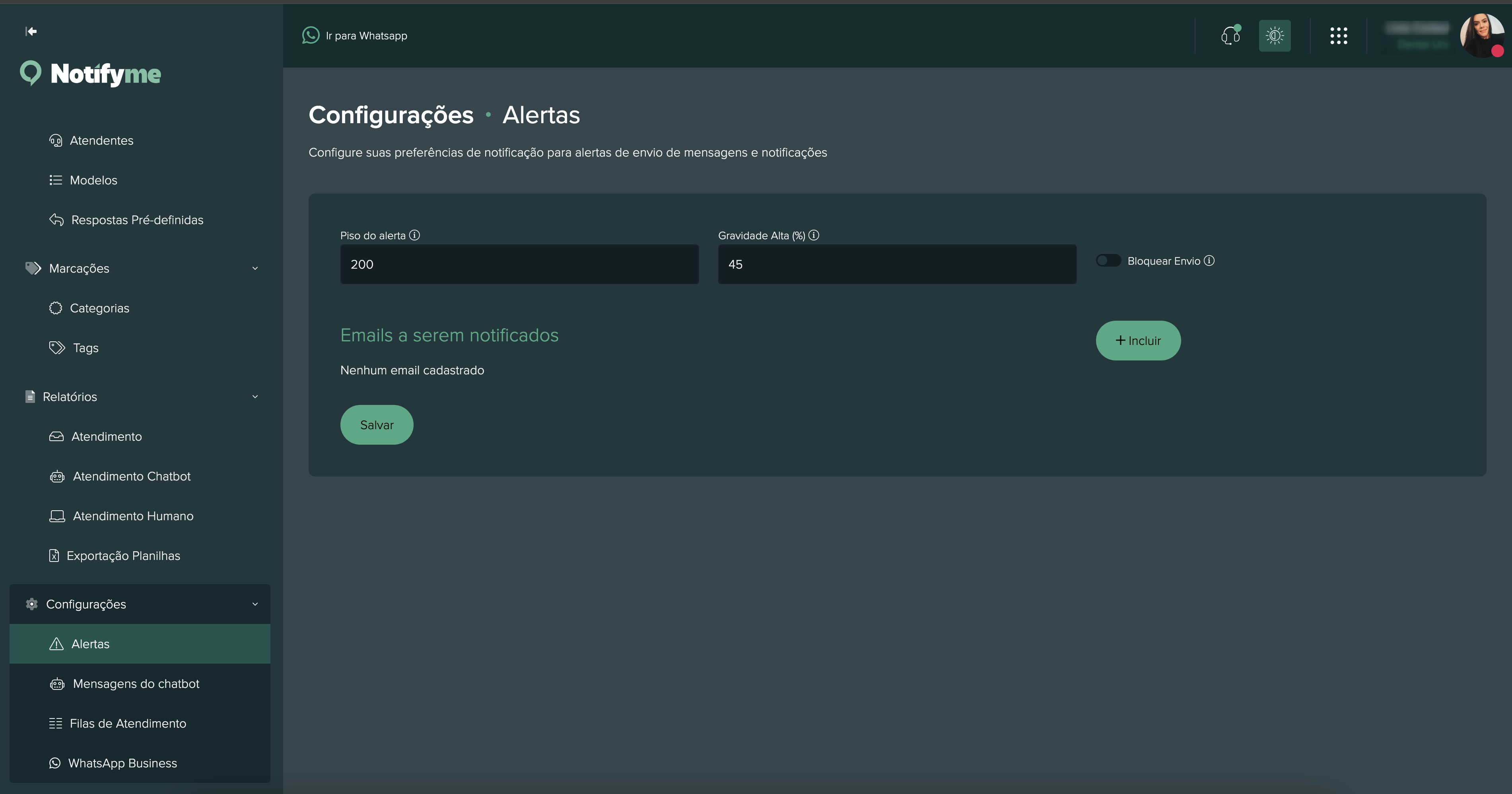 Dashboard Alertas Imagem 1