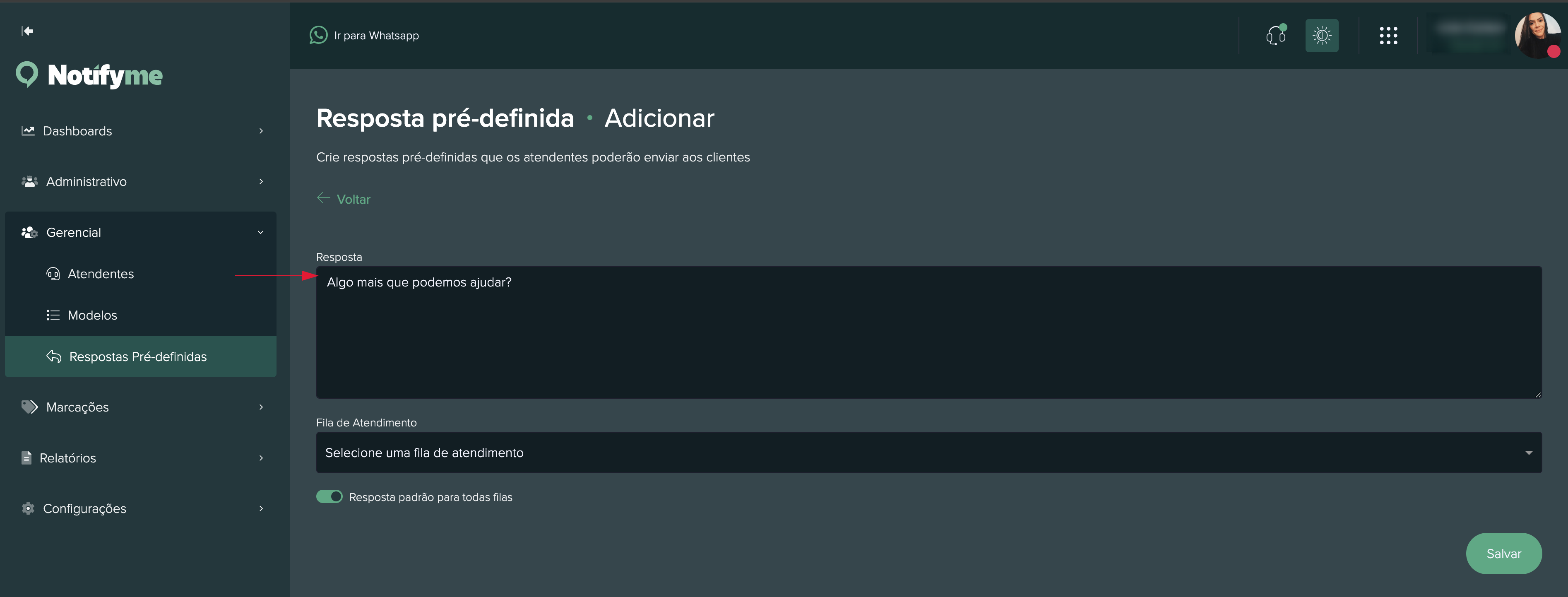 Respostas Pré-Definida