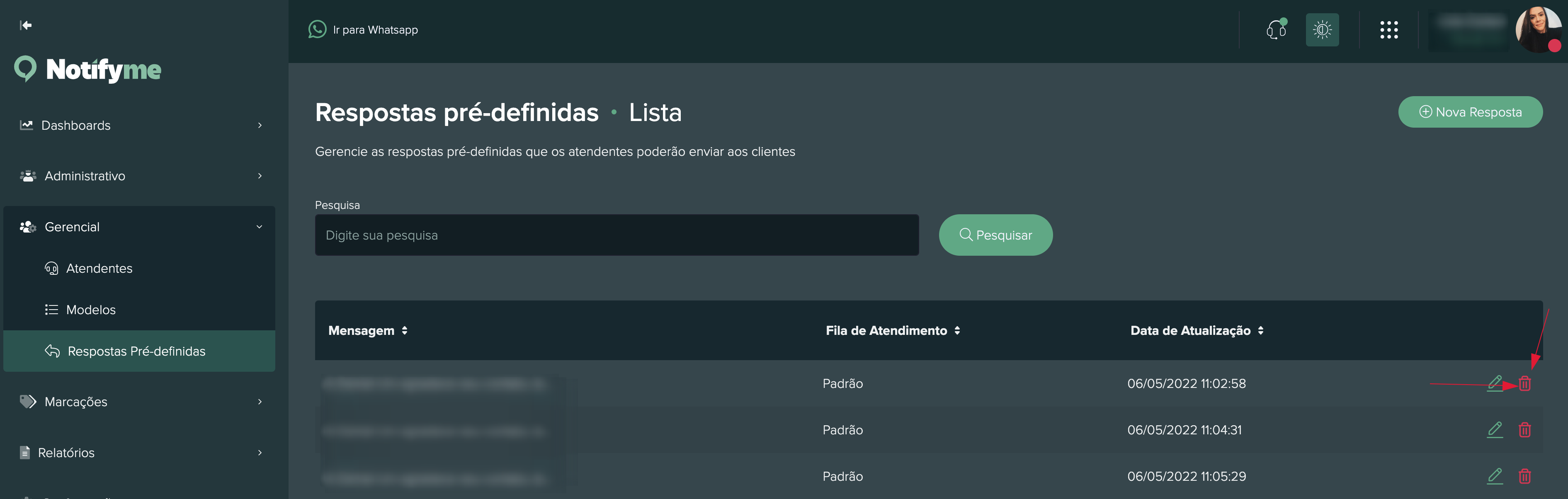 Respostas Pré-Definida