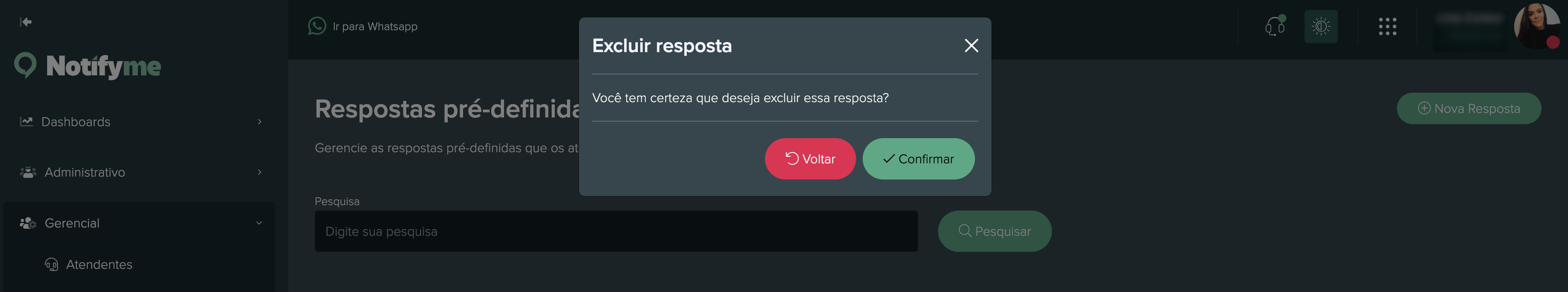 Respostas Pré-Definida