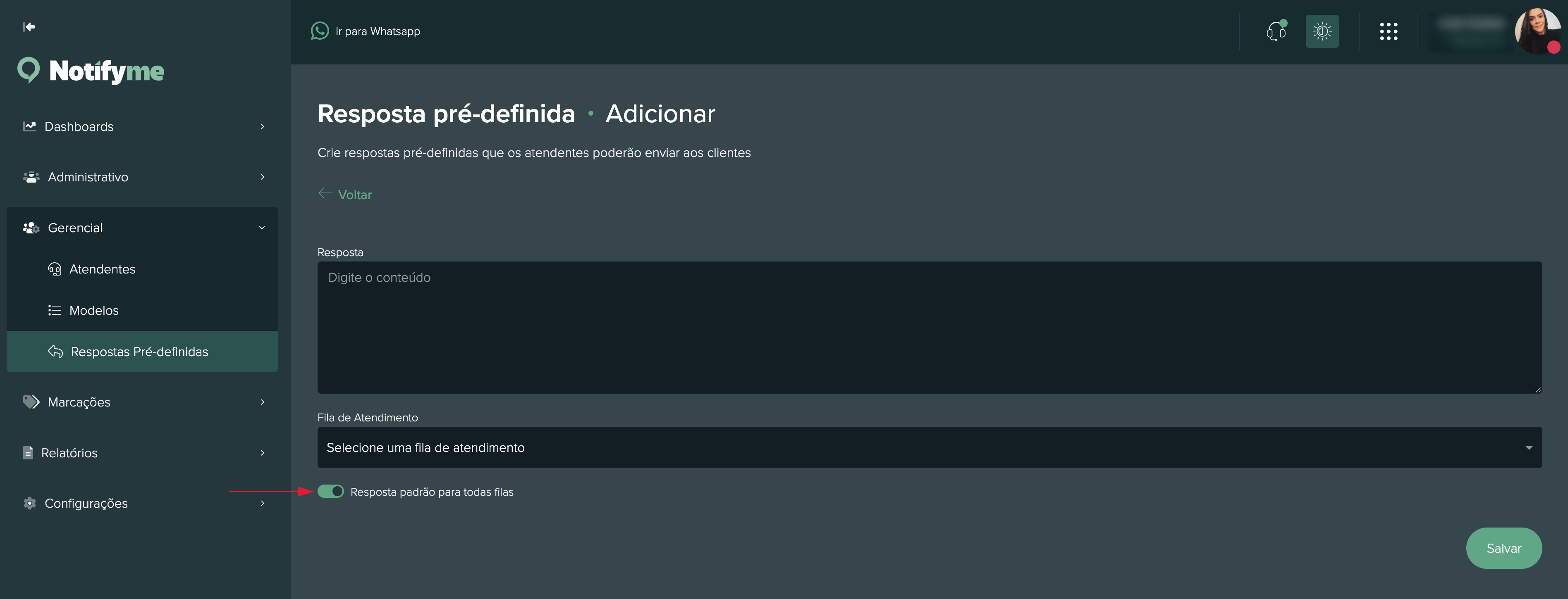 Respostas Pré-Definida