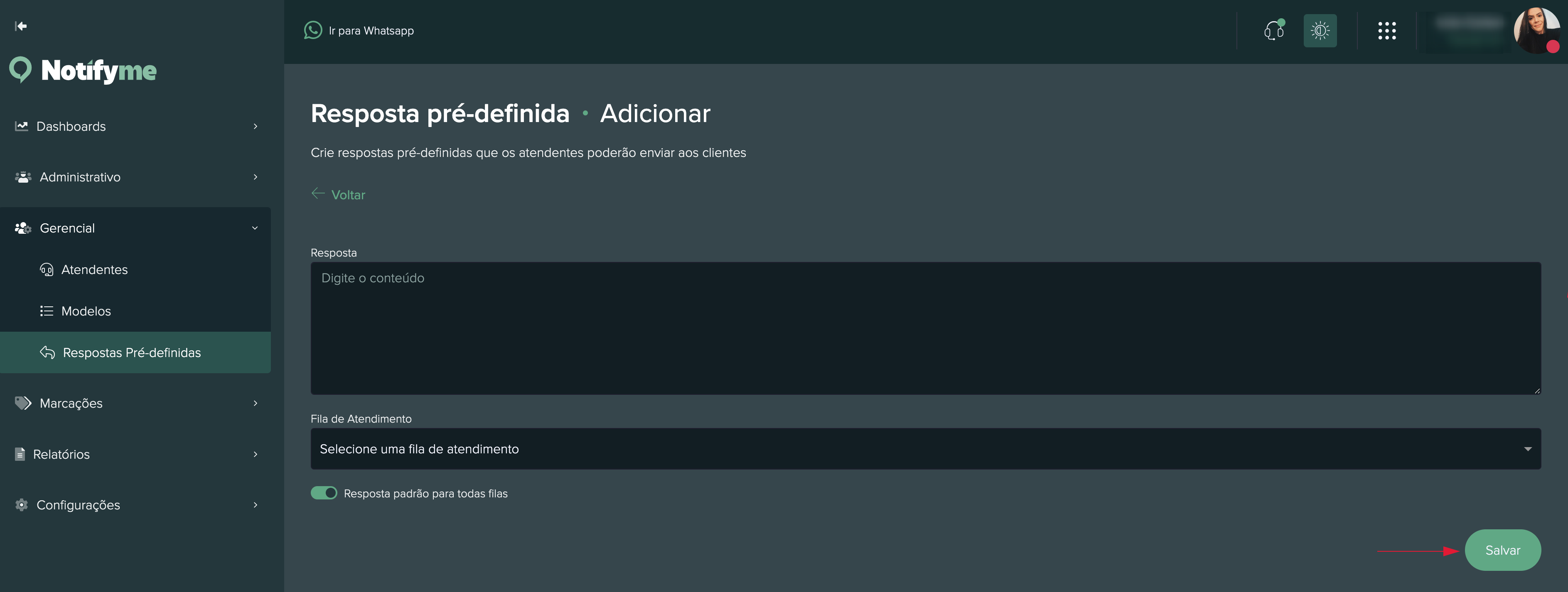 Respostas Pré-Definida